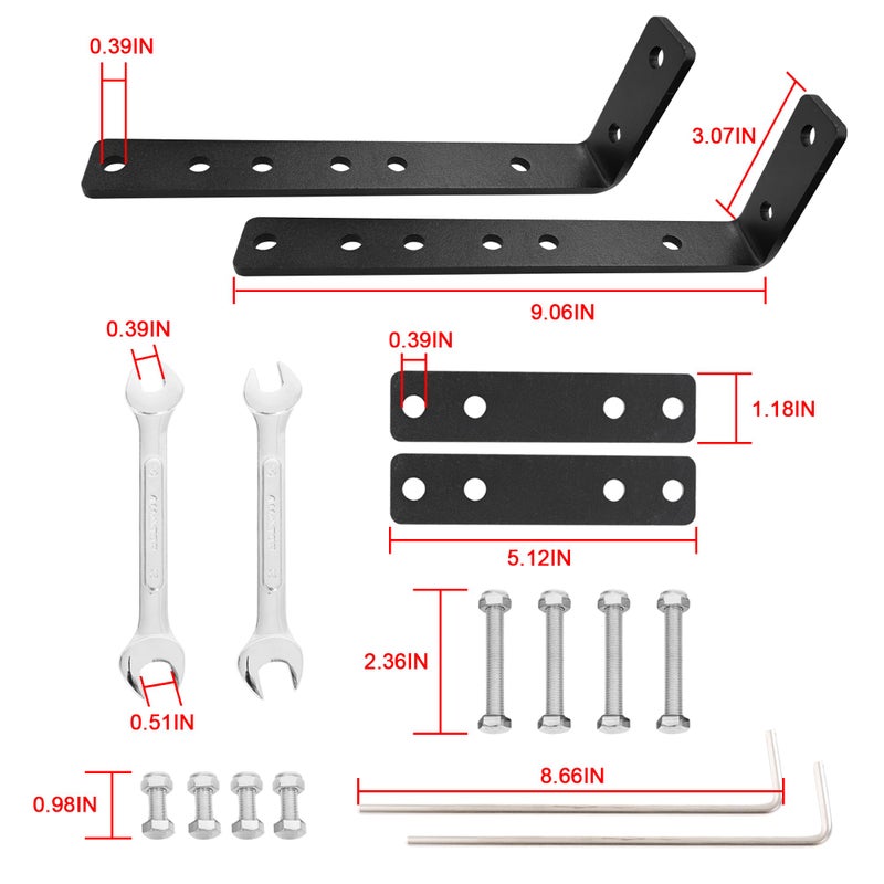 ALL-TOP Vehicle Awning Mounting Hardware  Universal Stainless L-Shape Bracket Installation Kit for Awning DIY & Replacement  with Reflective Camping Ropes - Image 2